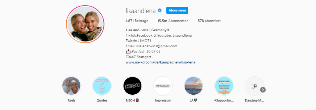 Lisa und Lena Instagram