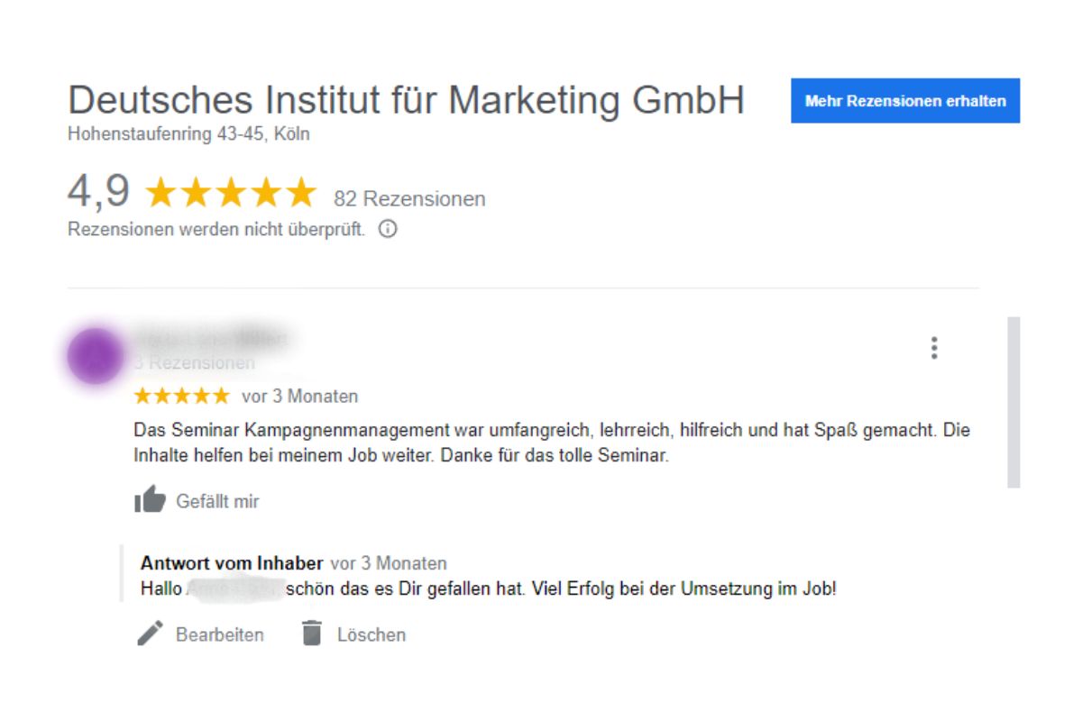 Autohaus Marketing - Google Bwertungen
