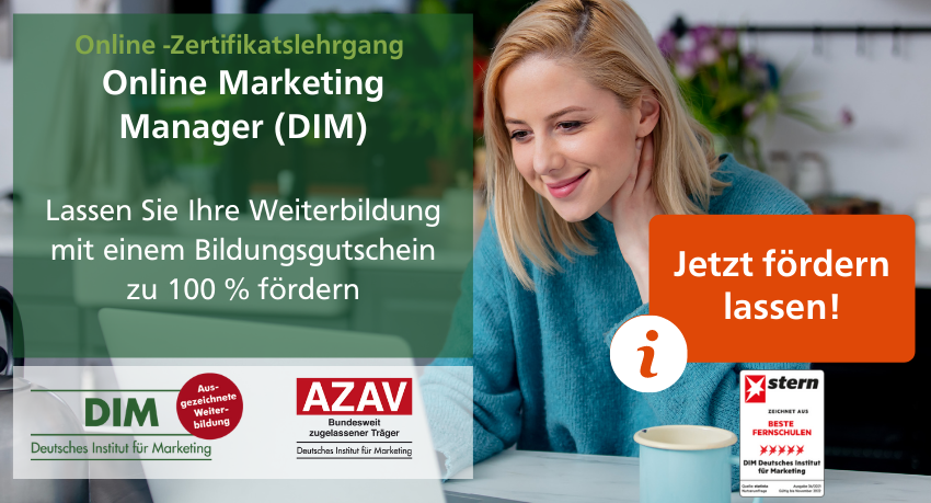 Online Marketing Manager (DIM) Bildungsgutschein