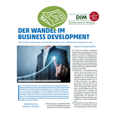 DIE WIRTSCHAFT - Der Wandel im Business Development
